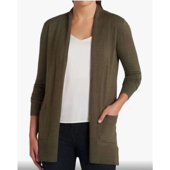 Pink Clover Sweaters - Pink Clover Penton Two Pocket Olive Green Cardigan Size Small (Q1)
